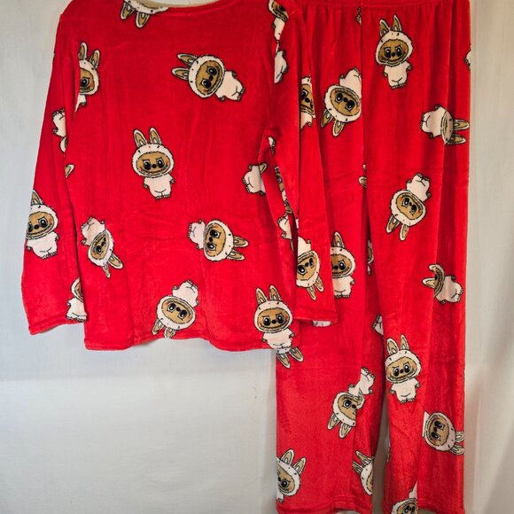 Adult Red Fleece Labubu Pajama set - Picture 3 of 3